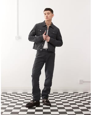 Cheap Monday x Landon Barker Issue slim leg styva belagda jeans i svart