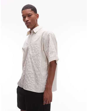ARKET texturerad bomulls dobby oversized skjorta i off-white