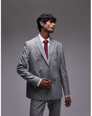 Topman skinny textured suit jacket in grey