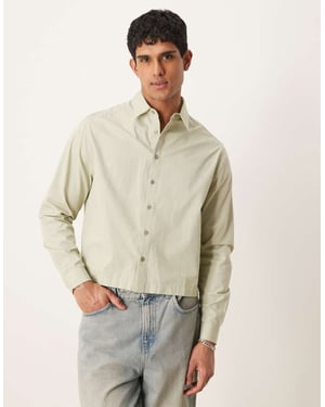 ASOS DESIGN boxy volym oversized poplin skjorta i salviagrön