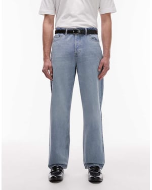 Topman stelt baggy-jeans i ljustvättad blå