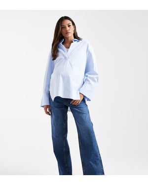 ASOS DESIGN Graviditet baggy jeans i mörkblå