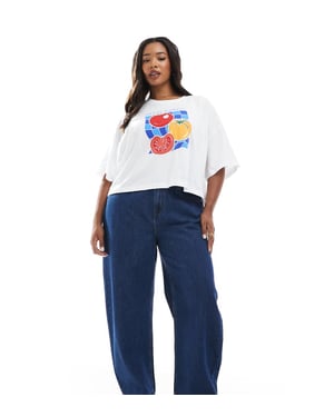 ASOS DESIGN Curve barreljeans i ren mörk tvätt