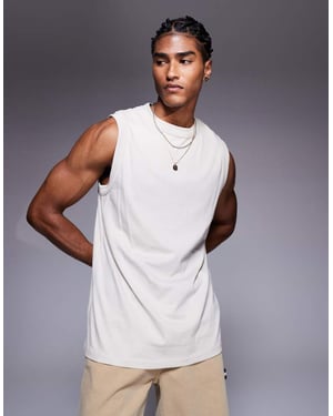 ASOS DESIGN crew neck tank in stone