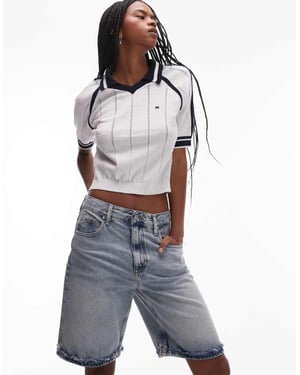 Tommy Jeans Mia avslappnade bermuda denimshorts i blekt tvätt