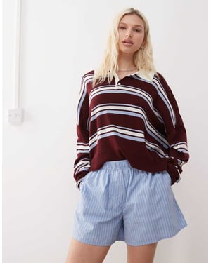 Veckodags avslappnade shorts i blå rand