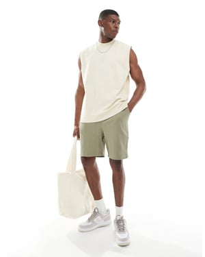 ASOS DESIGN oversize våfflad kort i brun