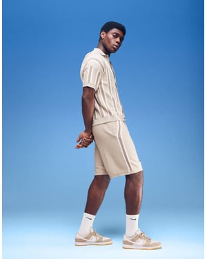 ASOS DESIGN överdimensionerad stickad texturerad kort matchande set i beige