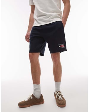 Tommy Hilfiger amerikansk flagga shorts i marinblå