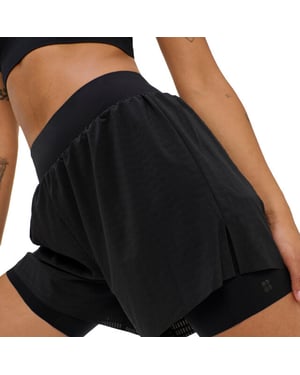 Sweaty Betty "power 6" texture perforated mesh shorts"
