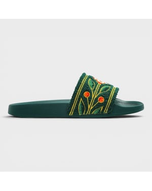 Casablanca Embroidered Terry Slider Green UK8