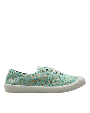 Penguin Anita Canvas Dames Sage Bloemige Hakken