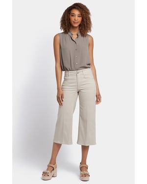 Brigitte Wijde Benen Capri Jeans Met Hoge Taille