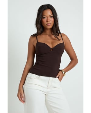 Bengaline Cut Out Detail Strappy Corset Top
