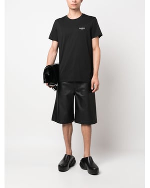 Small Logo Flock Printed T-Shirt in Black