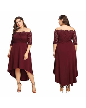 Aquarius Womens Off Shoulder Midi Party Dress Soft & Thick Fabric Wine