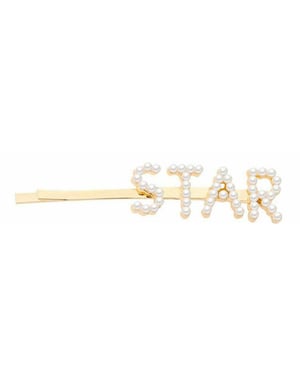 Envie Pearl Words Hairpin Star Letter Statement Hair Clip Fashion Accessory Gold