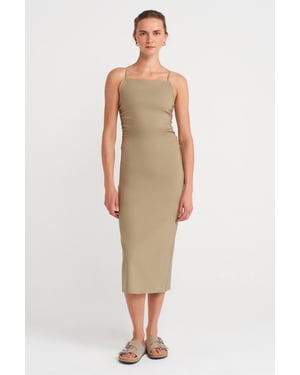 Mouwloze Bodycon Midi Jurk
