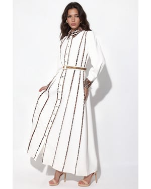 Leopardprint Maxi Overhemdjurk