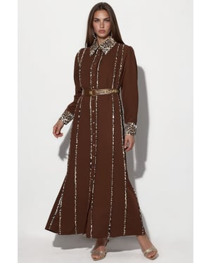 Leopardprint Maxi Shirt Jurk