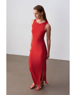 Geribbeld Mouwloos Bodycon Maxi Jurk