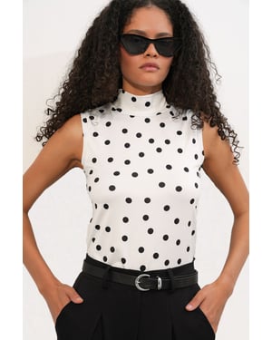 Fitted halvpolokragad bodysuit