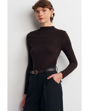 Geribbelde Slim-Fit Halve Colblouse