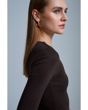 Slim Fit Långärmad Crew Neck Blus