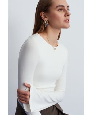 Slim Fit Långärmad Crew Neck Blus