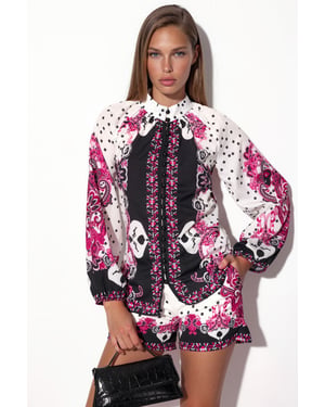 Paisley Vävd Overall Med Knyt-detalj