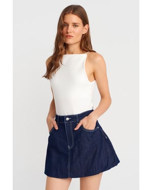 Slim-Fit Halterhals Jersey Blouse