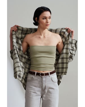 Strapless Bodycon Bandeau Blouse