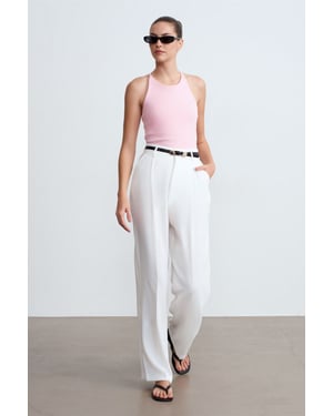 Slim Fit Halterhals Tricot Blouse