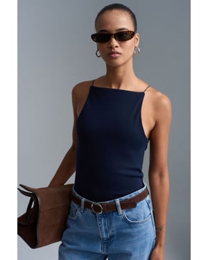 Slim-Fit Halterhals Jersey Blouse