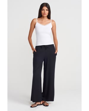Tencel Wijde Pantalon met Trekkoord Taille
