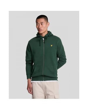 Lyle and Scott Ml420v zip through hoodie dark green w486 sweater