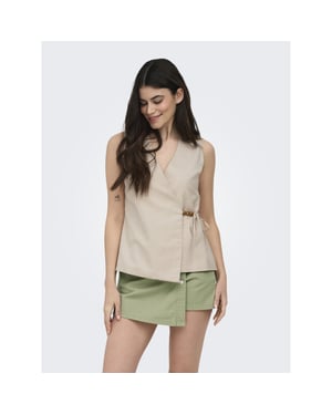 Only Onlbaia s/l linen bl wrap waistcoat