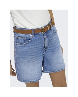 Only Onljosephine stret emb dnm shorts y