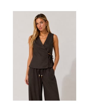 Only Onlbaia s/l linen bl wrap waistcoat
