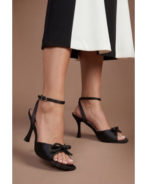 Emma Satin Bow Detail High Heeled Sandals