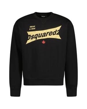 Dsquared2 Cool Fit Logo Zwarte Trui Met Ronde Hals
