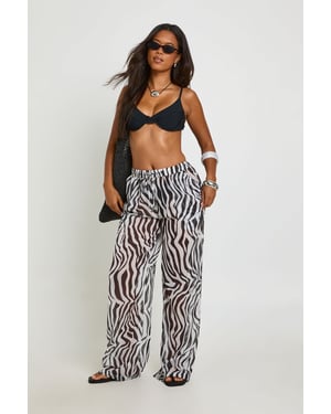Zebra Chiffon Beach Trouser