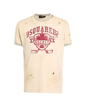 Dsquared2 Hockey Design Champagnefärgad T-shirt