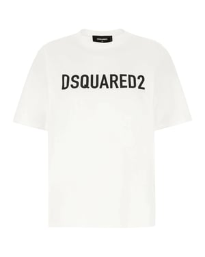 Dsquared2 T-shirt Met Opvallend Logo En Losse Pasvorm, Wit