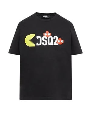 Dsquared2 Pac Man Dsq2 Logo Black T-shirt