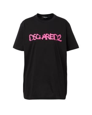 Dsquared2 Graffiti Spray Logo Zwart T-shirt