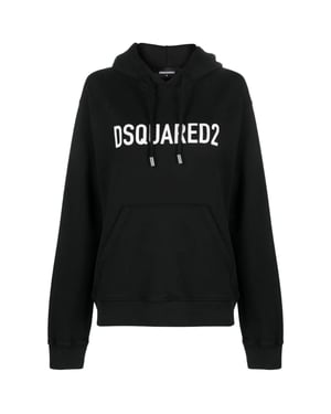 Dsquared2 Cool Fit Svart Huvtröja Med Märkeslogotyp