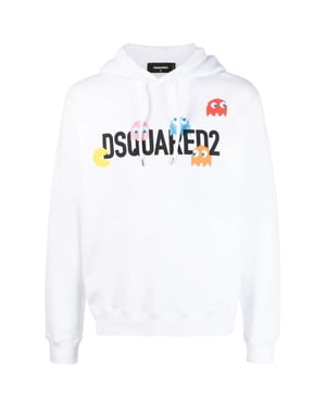 Dsquared2 Pac Man Cool Fit Witte Hoodie