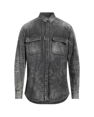 Dsquared2 - Svart Denimskjorta Med Normal Passform