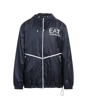 Ea7 Navy Blue Hooded Jacket